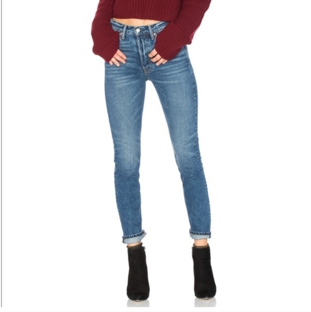 Grlfrnd Sz 27 Jeans Karolina Button Fly High Rise Slim Skinny In Close to You